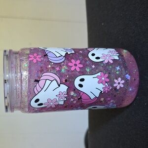 Pink Glitter Ghost Tumbler